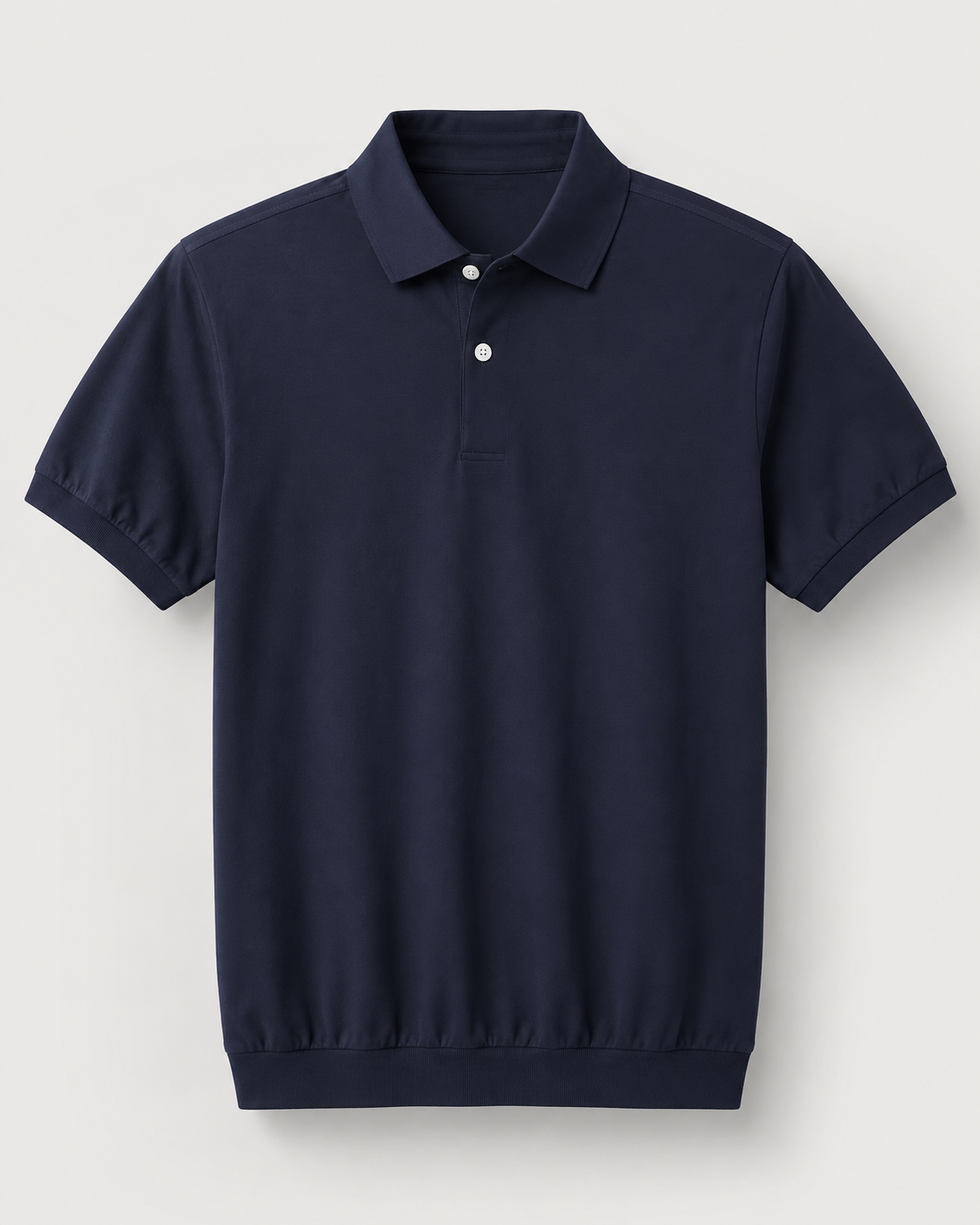 Klassisches Poloshirt mit Rippensaum