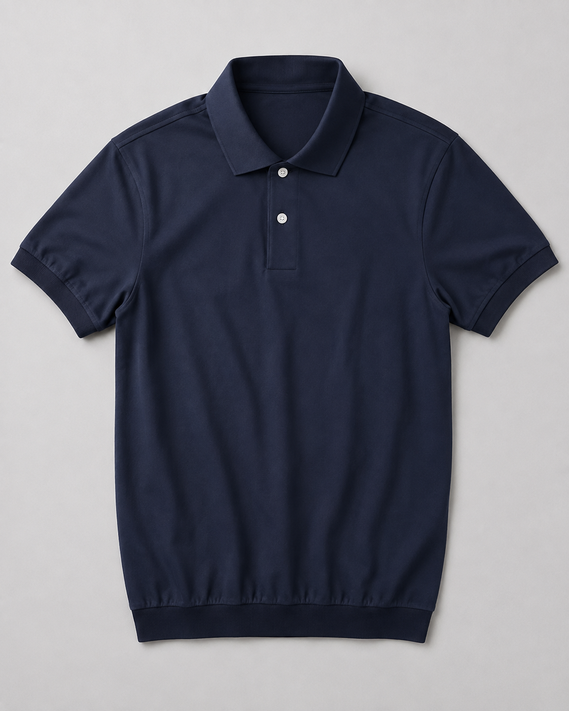 Klassisches Poloshirt mit Rippensaum