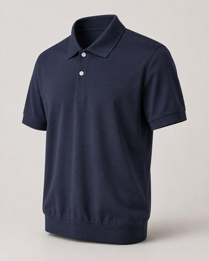 Klassisches Poloshirt mit Rippensaum