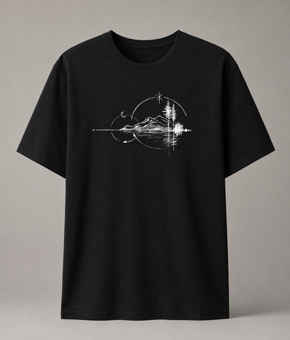 T-Shirt mit Natur-Grafik – Minimalistisches Bergmotiv