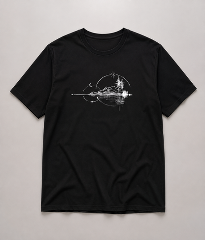 T-Shirt mit Natur-Grafik – Minimalistisches Bergmotiv