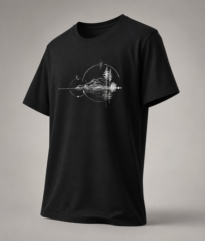 T-Shirt mit Natur-Grafik – Minimalistisches Bergmotiv