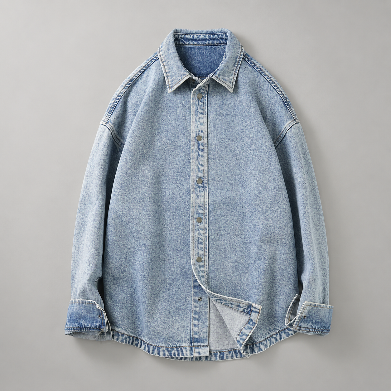 Strukturiertes Denim-Overshirt