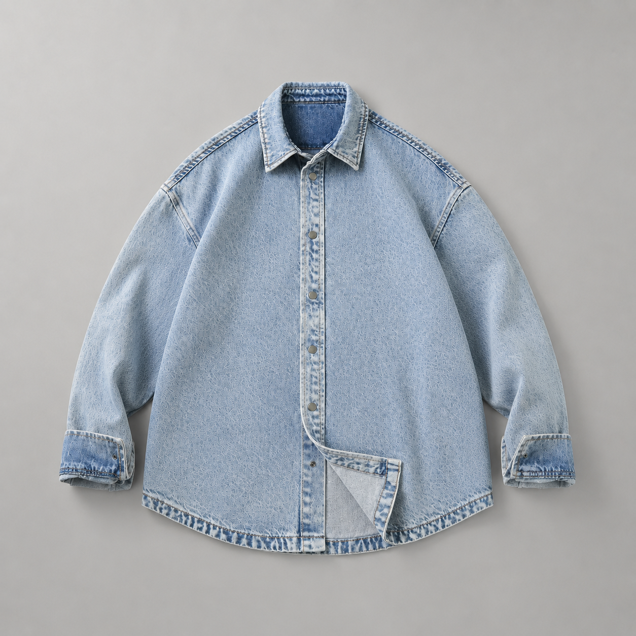 Strukturiertes Denim-Overshirt