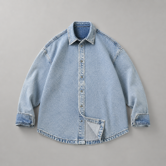 Strukturiertes Denim-Overshirt