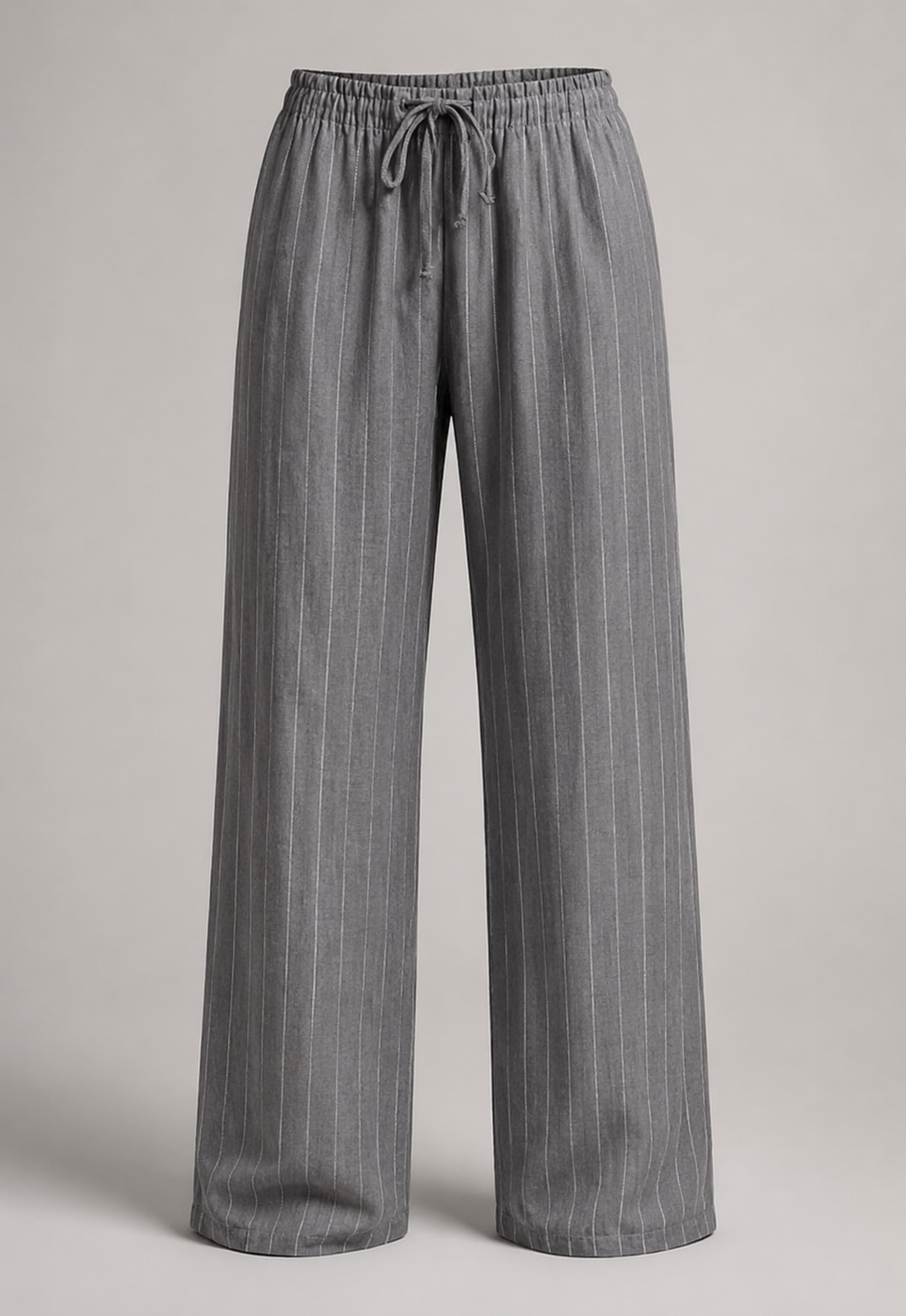 Lockere Weite-Bein-Hose mit Nadelstreifen