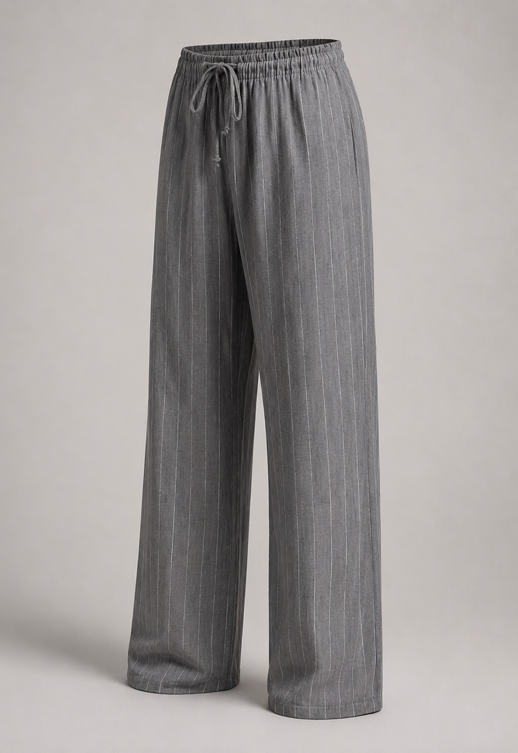 Lockere Weite-Bein-Hose mit Nadelstreifen